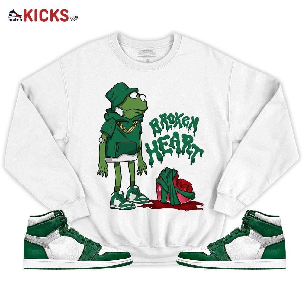Frog Broken Heart Sneaker Shirt Match High Gorge Green 1s, Jordan 1 Retro High Gorge Green MKO T-Shirt Frog Broken Heart Sneaker Shirt Match High Gorge Green 1s, Jordan 1 Retro High Gorge Green MKO T-Shirt