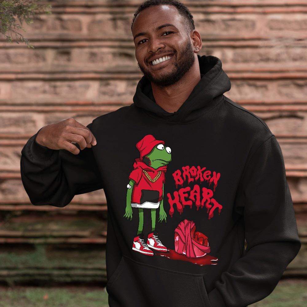 Frog Broken Heart Sneaker Shirt Match High OG Chicago 1s, Jordan 1 Lost Found Chicago MKO T-Shirt Frog Broken Heart Sneaker Shirt Match High OG Chicago 1s, Jordan 1 Lost Found Chicago MKO T-Shirt