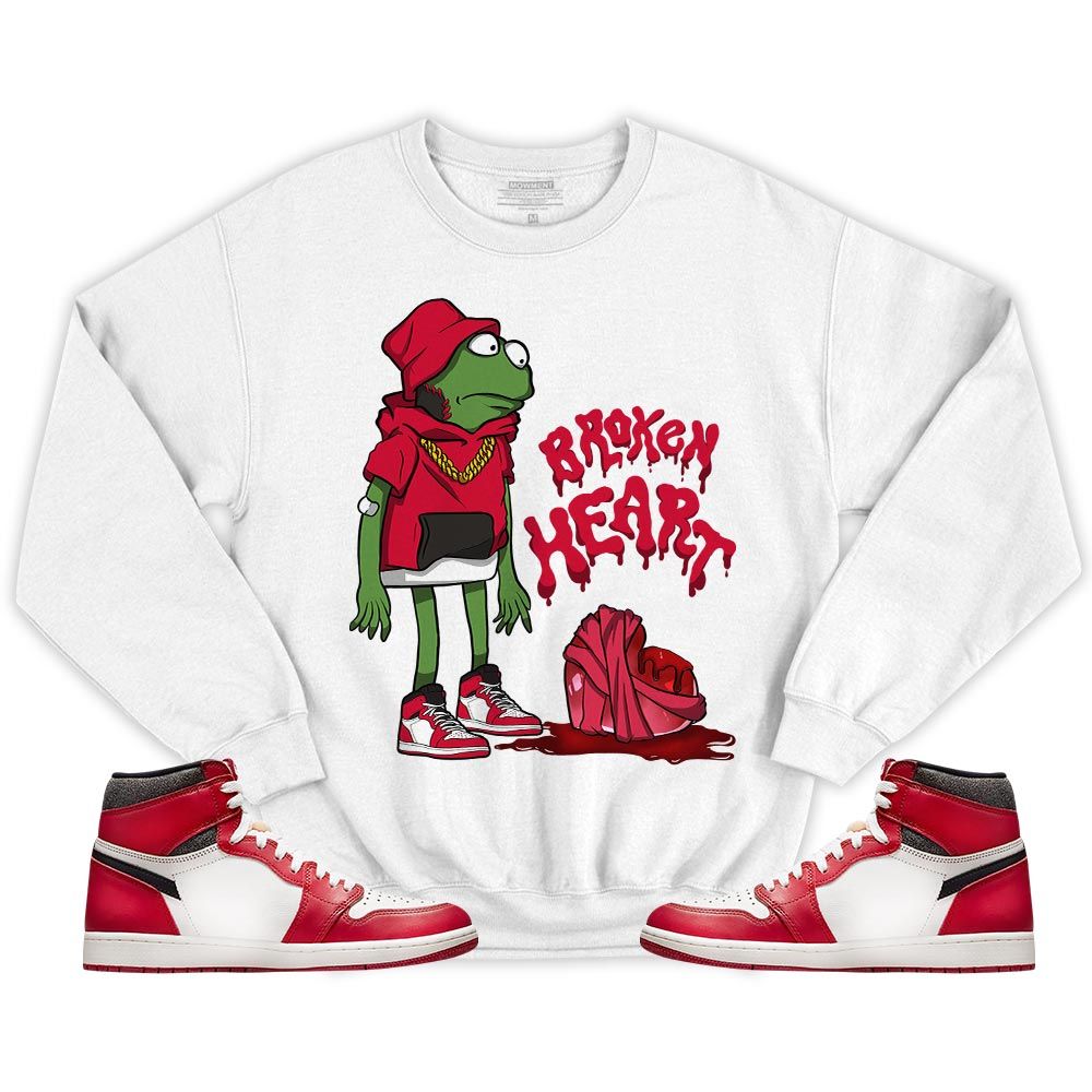 Frog Broken Heart Sneaker Shirt Match High OG Chicago 1s, Jordan 1 Lost Found Chicago MKO T-Shirt Frog Broken Heart Sneaker Shirt Match High OG Chicago 1s, Jordan 1 Lost Found Chicago MKO T-Shirt