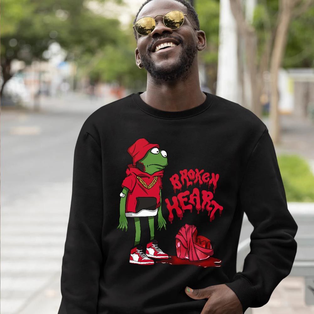 Frog Broken Heart Sneaker Shirt Match High OG Chicago 1s, Jordan 1 Lost Found Chicago MKO T-Shirt Frog Broken Heart Sneaker Shirt Match High OG Chicago 1s, Jordan 1 Lost Found Chicago MKO T-Shirt