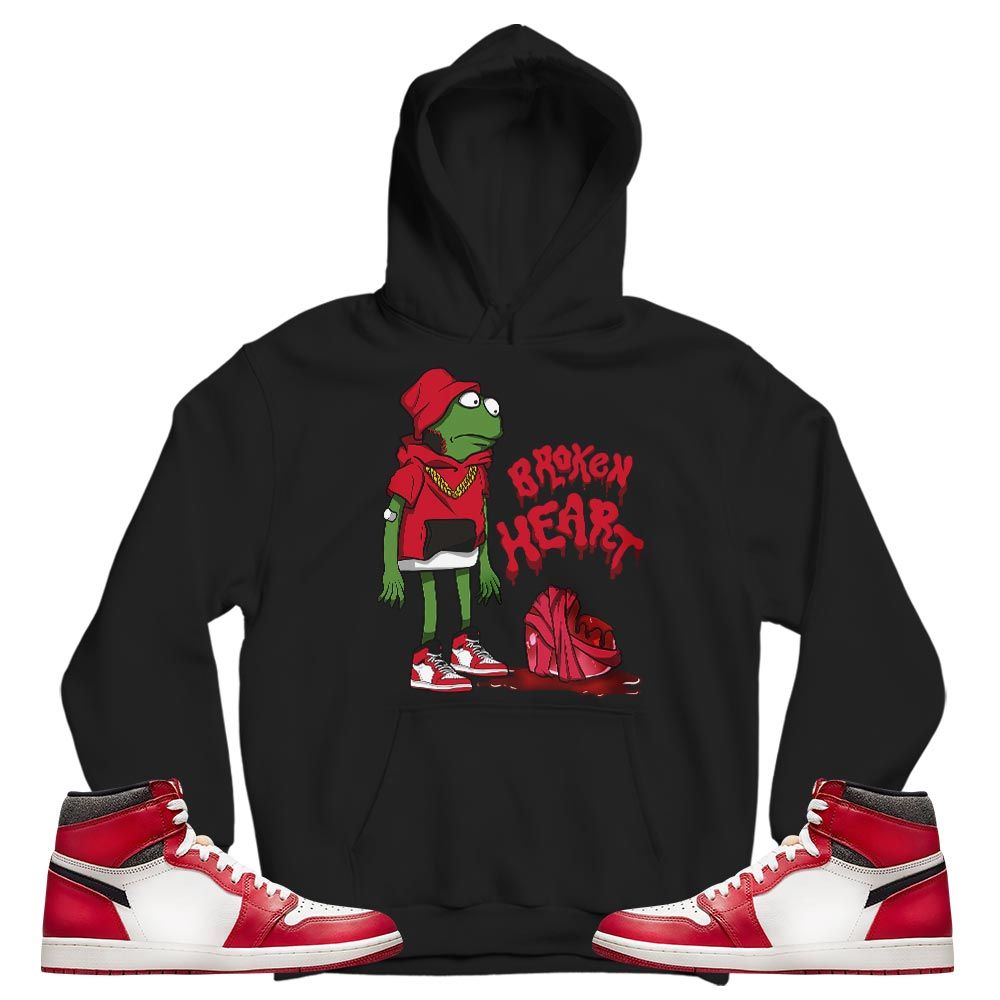 Frog Broken Heart Sneaker Shirt Match High OG Chicago 1s, Jordan 1 Lost Found Chicago MKO T-Shirt