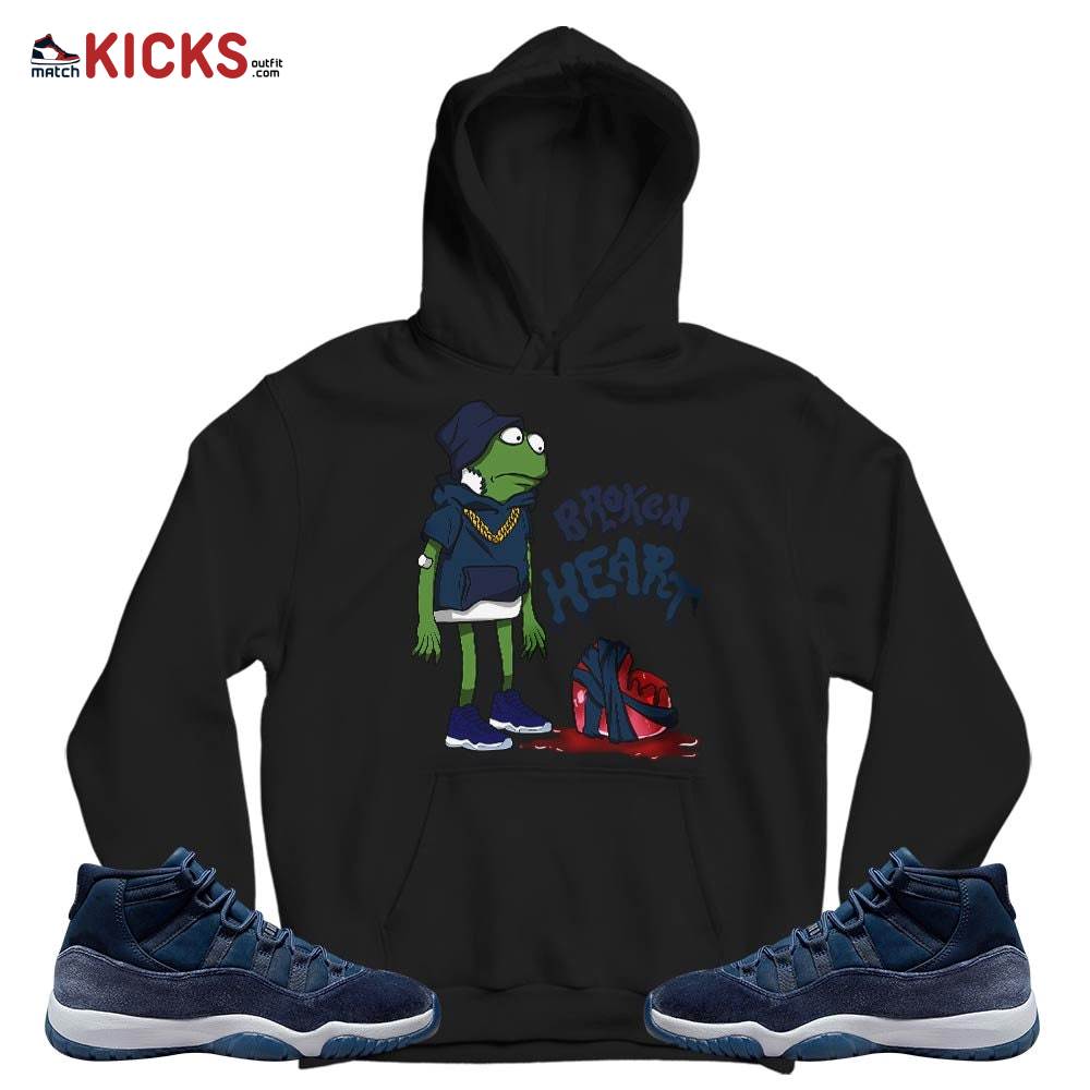Frog Broken Heart Sneaker Shirt Match Midnight Navy 11s, Jordan 11 Retro Midnight Navy MKO T-Shirt Frog Broken Heart Sneaker Shirt Match Midnight Navy 11s, Jordan 11 Retro Midnight Navy MKO T-Shirt