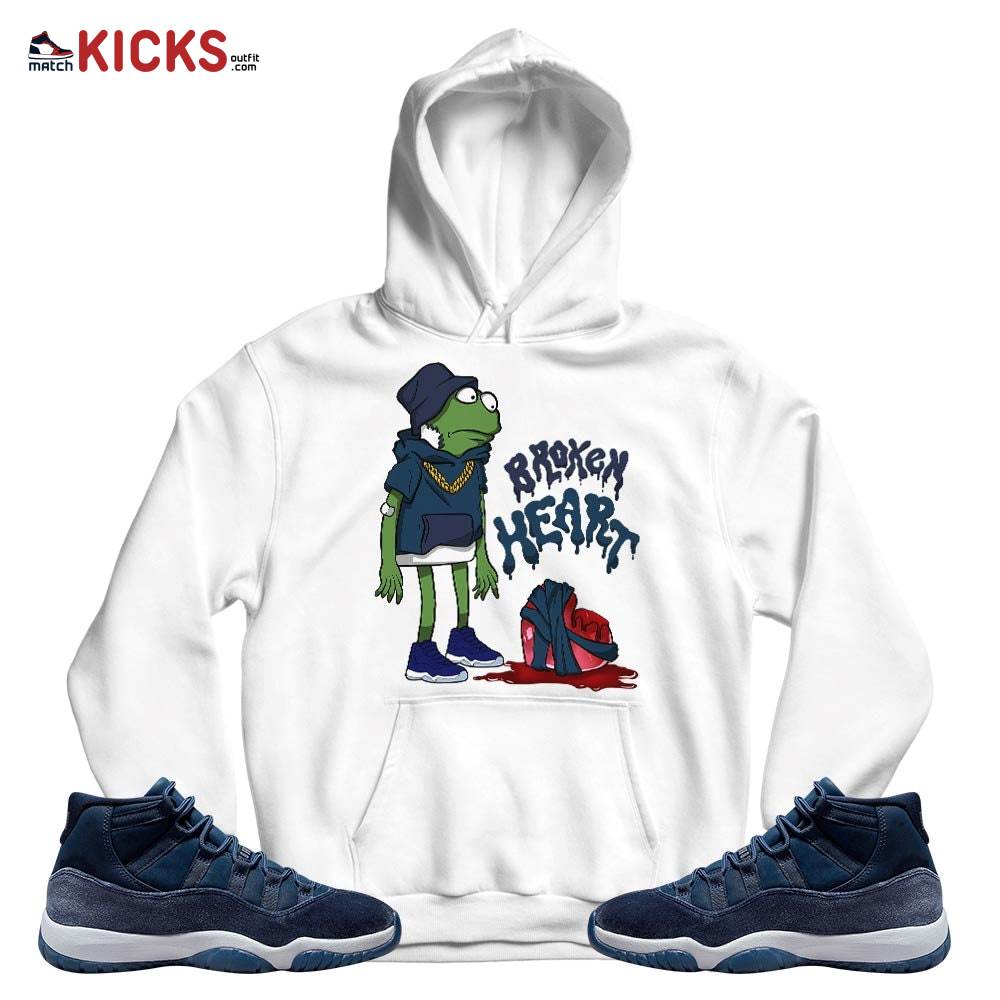 Frog Broken Heart Sneaker Shirt Match Midnight Navy 11s, Jordan 11 Retro Midnight Navy MKO T-Shirt Frog Broken Heart Sneaker Shirt Match Midnight Navy 11s, Jordan 11 Retro Midnight Navy MKO T-Shirt