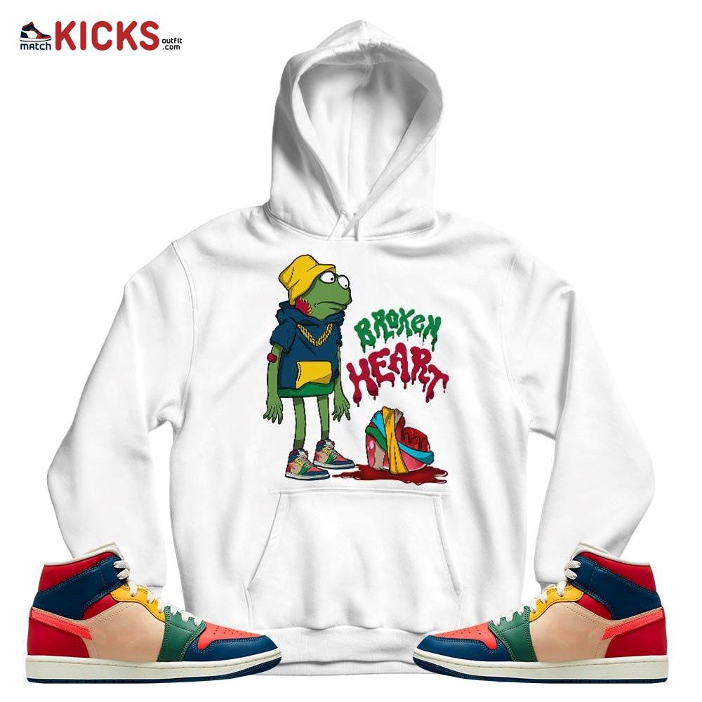 Frog Broken Heart Sneaker Shirt Match Multi Color 2022 1s, Jordan 1 Mid Multi Color 2022 MKO T-Shirt Frog Broken Heart Sneaker Shirt Match Multi Color 2022 1s, Jordan 1 Mid Multi Color 2022 MKO T-Shirt