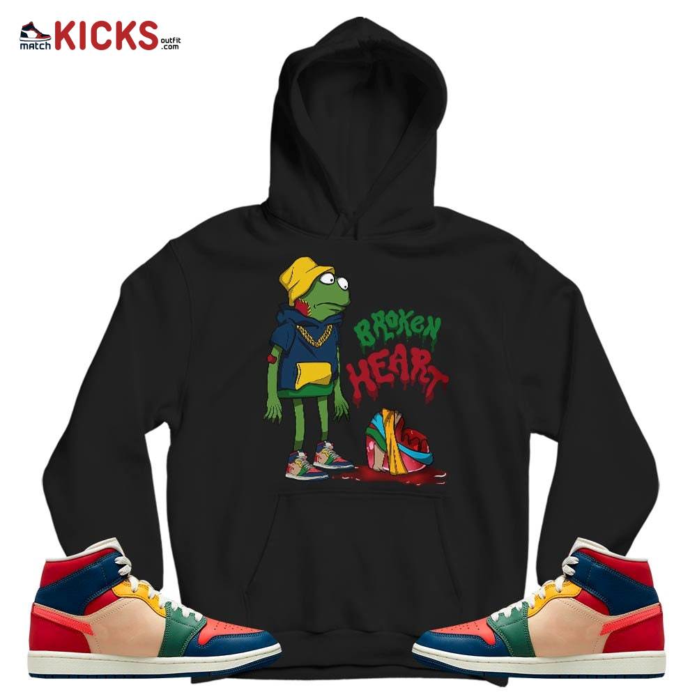 Frog Broken Heart Sneaker Shirt Match Multi Color 2022 1s, Jordan 1 Mid Multi Color 2022 MKO T-Shirt Frog Broken Heart Sneaker Shirt Match Multi Color 2022 1s, Jordan 1 Mid Multi Color 2022 MKO T-Shirt