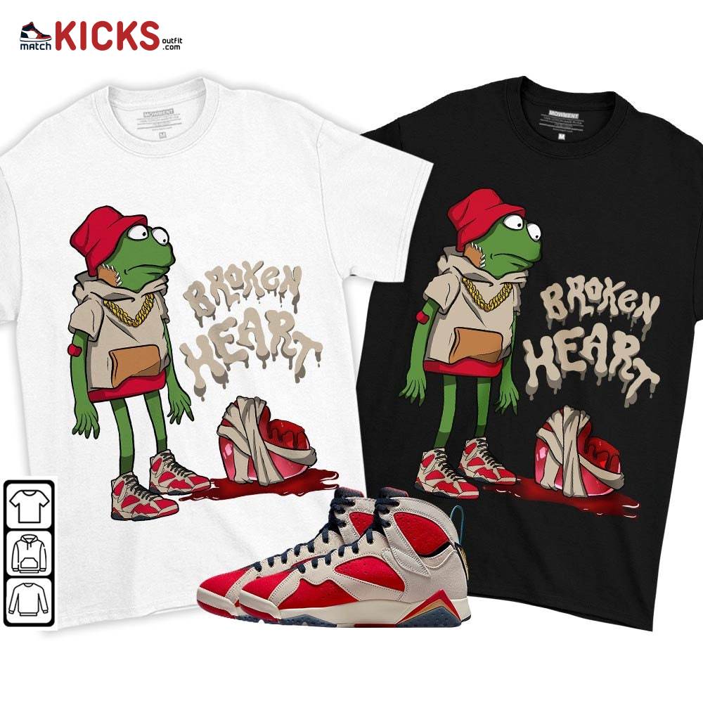 Frog Broken Heart Sneaker Shirt Match Trophy Room 7s, Jordan 7 Trophy Room MKO T-Shirt Frog Broken Heart Sneaker Shirt Match Trophy Room 7s, Jordan 7 Trophy Room MKO T-Shirt