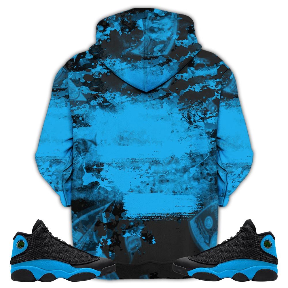 From Bottom Sneaker Shirt Match Black University Blue 13S, Jordan 13 Black University Blue 2022 Hoodie Sweatshirt Tee All Over Print MKO Shirt