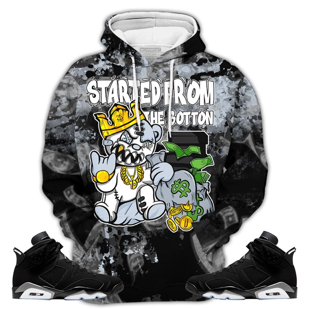 From The Bottonunisex Sneaker Shirt Match Black Chrome 6S, Jordan 6 Black Chrome Hoodie Sweatshirt Tee All Over Print MKO Shirt