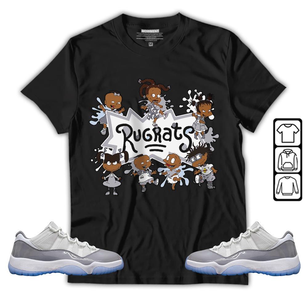 Funny Cartoon 90s Kids Melanin Sneaker Shirt Match Cement Grey 11s, Jordan 11 Low Cement Grey MKO T-Shirt