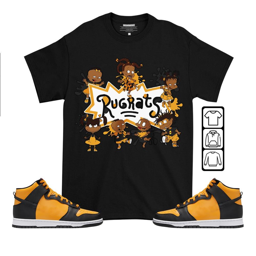 Funny Cartoon 90s Kids Melanin Sneaker Shirt Match Dunk Reverse Goldenrod, Dunk High Bruce Lee MKO T-Shirt