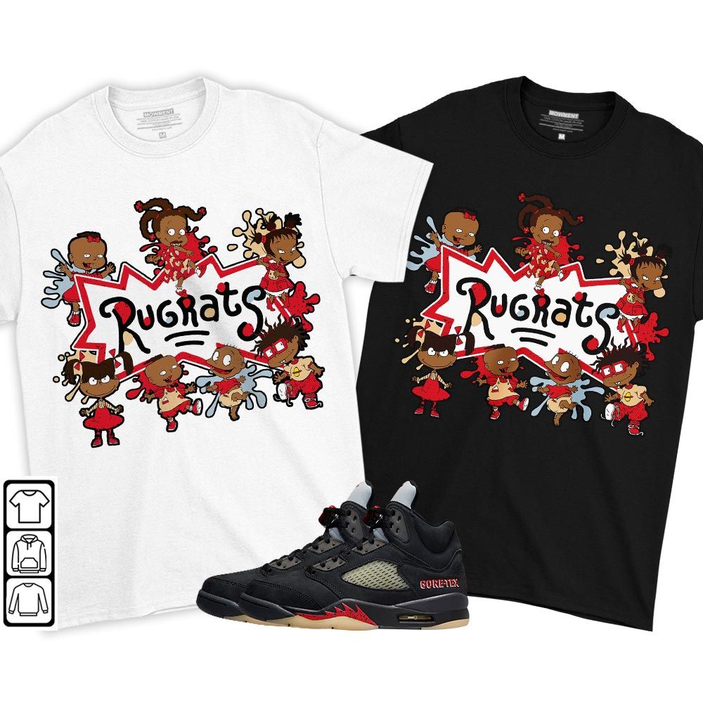 Funny Cartoon 90s Kids Melanin Sneaker Shirt Match Gore-Tex 5s, Jordan 5 GORE-TEX Off Noir MKO T-Shirt Funny Cartoon 90s Kids Melanin Sneaker Shirt Match Gore-Tex 5s, Jordan 5 GORE-TEX Off Noir MKO T-Shirt