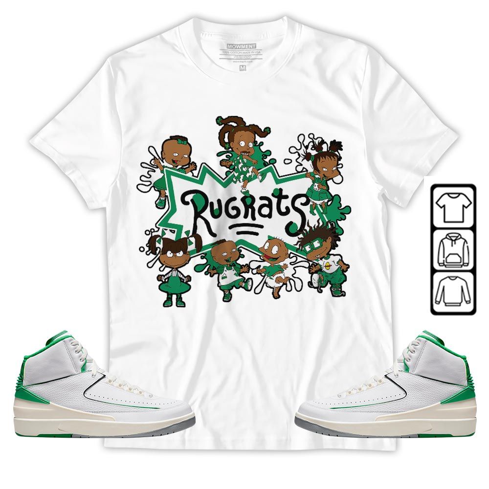 Funny Cartoon 90s Kids Melanin Sneaker Shirt Match Lucky Green 2s, Jordan 2 Lucky Green MKO T-Shirt
