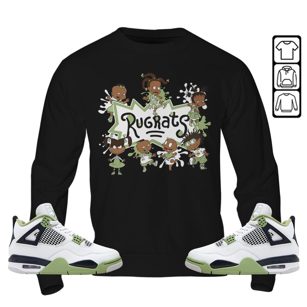 Funny Cartoon 90s Kids Melanin Sneaker Shirt Match Retro Oil Green 4s, Jordan 4 Oil Green MKO T-Shirt Funny Cartoon 90s Kids Melanin Sneaker Shirt Match Retro Oil Green 4s, Jordan 4 Oil Green MKO T-Shirt