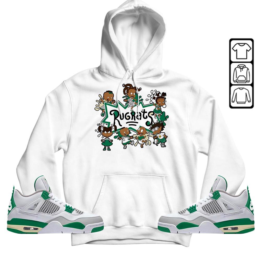 Funny Cartoon 90s Kids Melanin Sneaker Shirt Match Retro Pine Green 4s, Jordan 4 Pine Green MKO T-Shirt