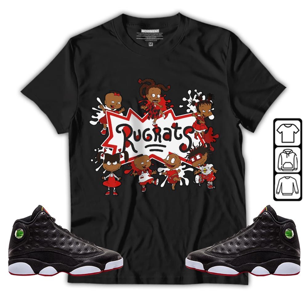 Funny Cartoon 90s Kids Melanin Sneaker Shirt Match Retro Playoffs 13s, Jordan 13 Playoffs MKO T-Shirt