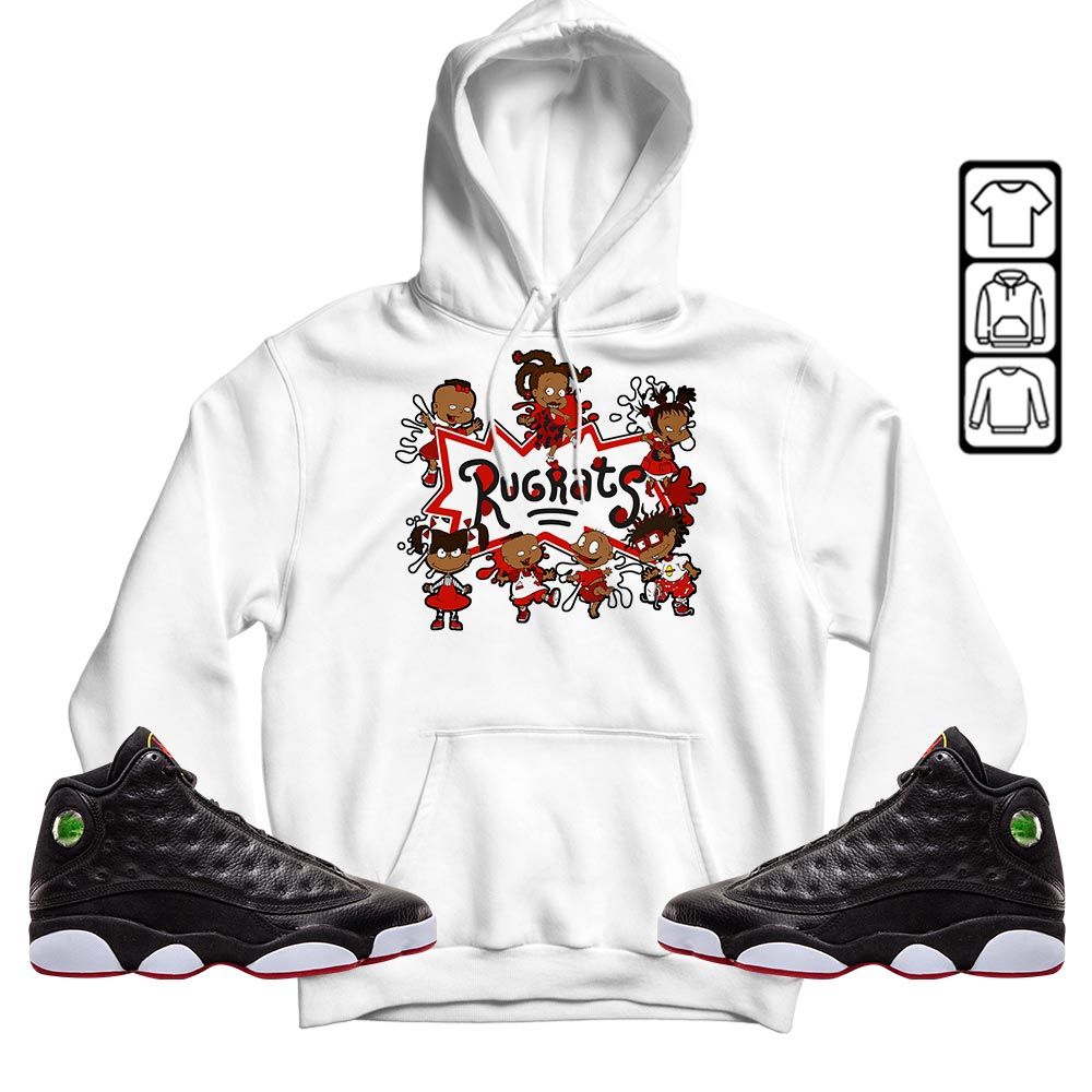 Funny Cartoon 90s Kids Melanin Sneaker Shirt Match Retro Playoffs 13s, Jordan 13 Playoffs MKO T-Shirt