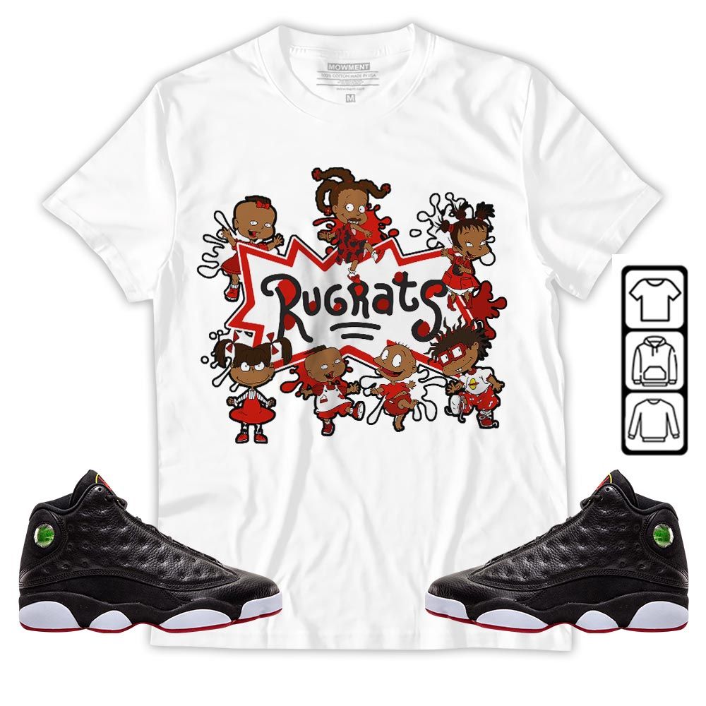 Funny Cartoon 90s Kids Melanin Sneaker Shirt Match Retro Playoffs 13s, Jordan 13 Playoffs MKO T-Shirt