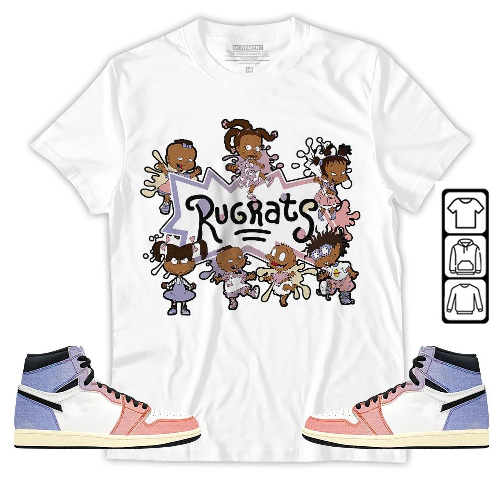 Funny Cartoon 90s Kids Melanin Sneaker Shirt Match Retro Skyline 1s, Jordan 1 High OG Skyline MKO T-Shirt