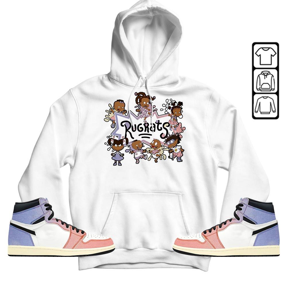 Funny Cartoon 90s Kids Melanin Sneaker Shirt Match Retro Skyline 1s, Jordan 1 High OG Skyline MKO T-Shirt