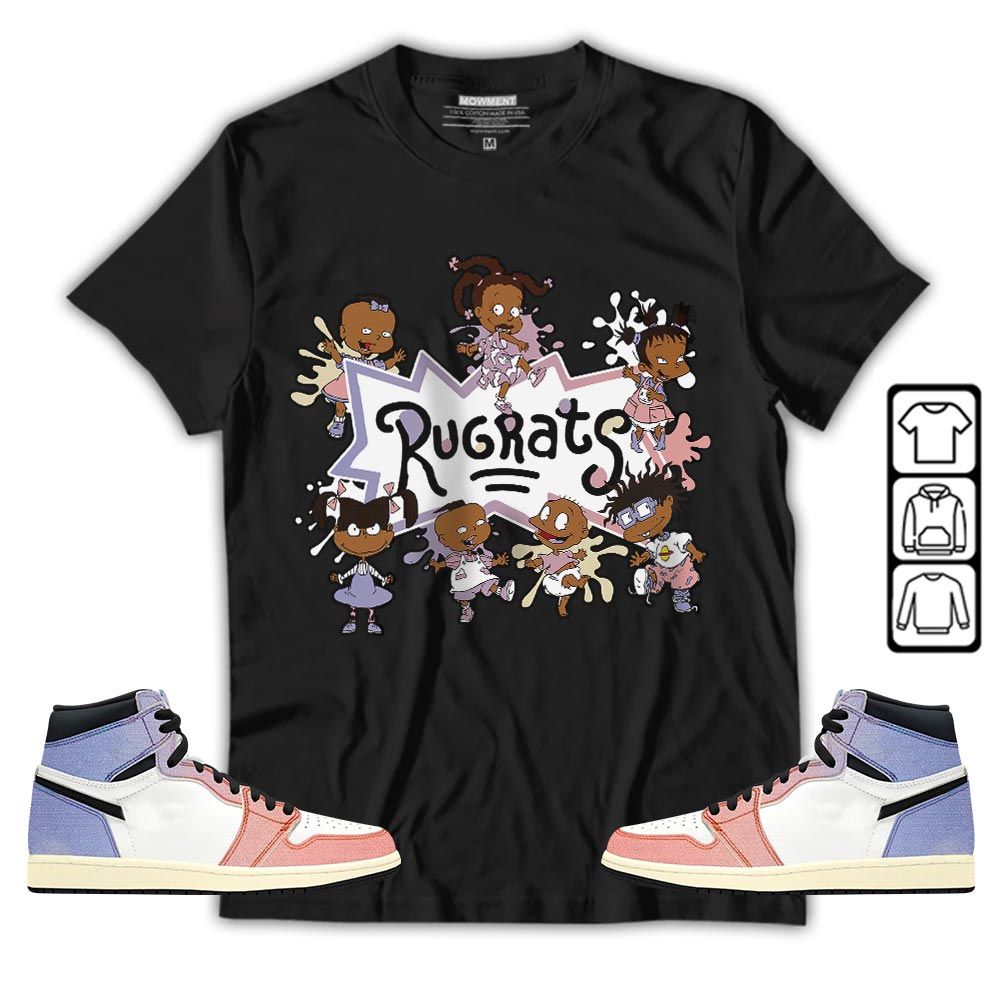 Funny Cartoon 90s Kids Melanin Sneaker Shirt Match Retro Skyline 1s, Jordan 1 High OG Skyline MKO T-Shirt