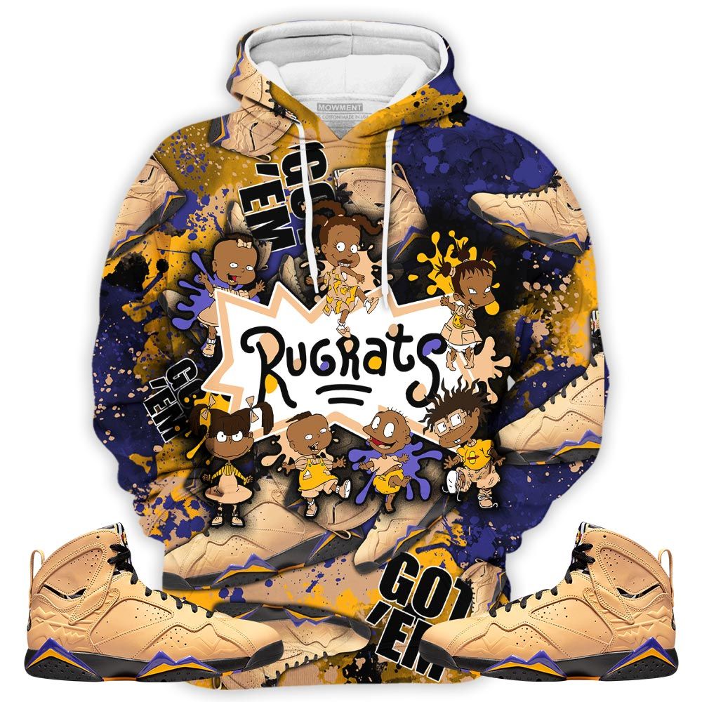 Funny Cartoon 90S Kids Melanin Sneaker Shirt Match Retro Vachetta Tan 7S, Jordan 7 Se Afrobeats Hoodie Sweatshirt Tee All Over Print MKO Shirt