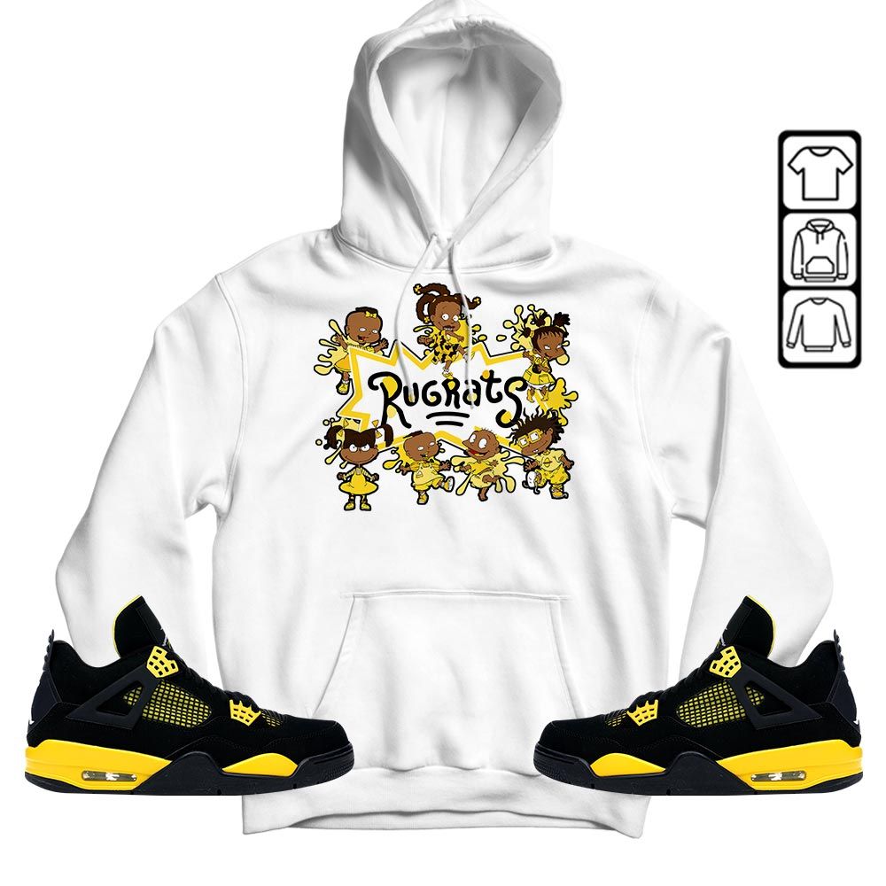 Funny Cartoon 90s Sneaker Shirt Match 2023 Thunder 4s, Jordan Retro 4 Thunder MKO T-Shirt