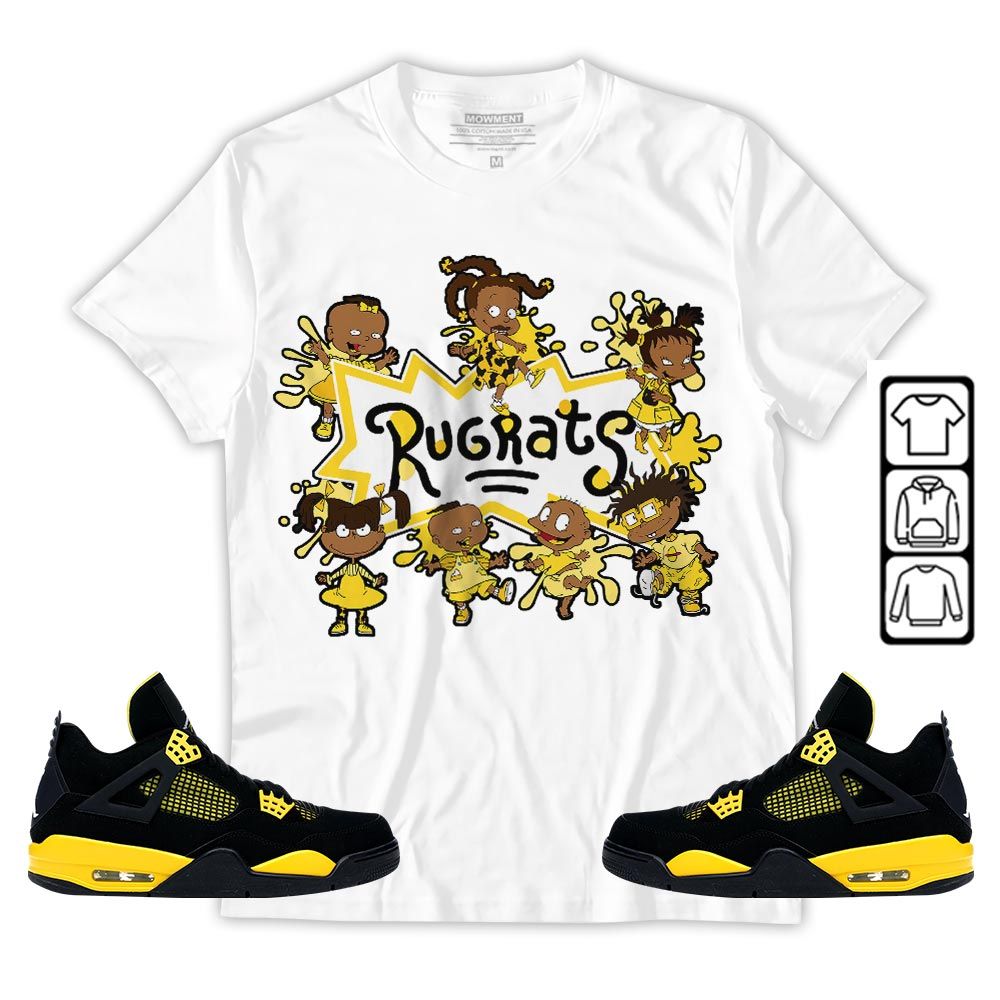Funny Cartoon 90s Sneaker Shirt Match 2023 Thunder 4s, Jordan Retro 4 Thunder MKO T-Shirt