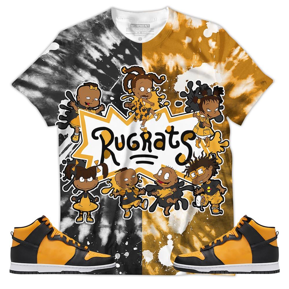 Funny Cartoon 90S Sneaker Shirt Match Dunk Reverse Goldenrod, Dunk High Bruce Lee Hoodie Sweatshirt Tee All Over Print MKO Shirt