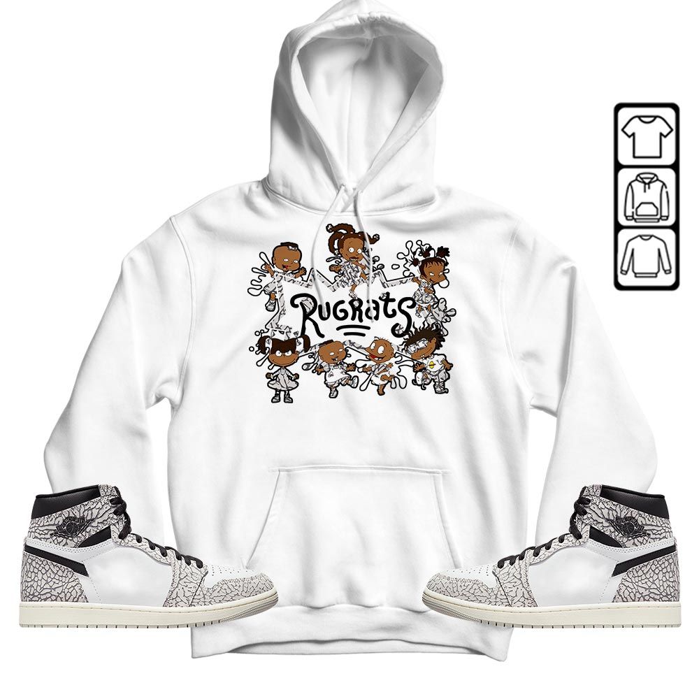 Funny Cartoon 90s Sneaker Shirt Match OG Elephant 1s, Jordan 1 White Cement MKO T-Shirt
