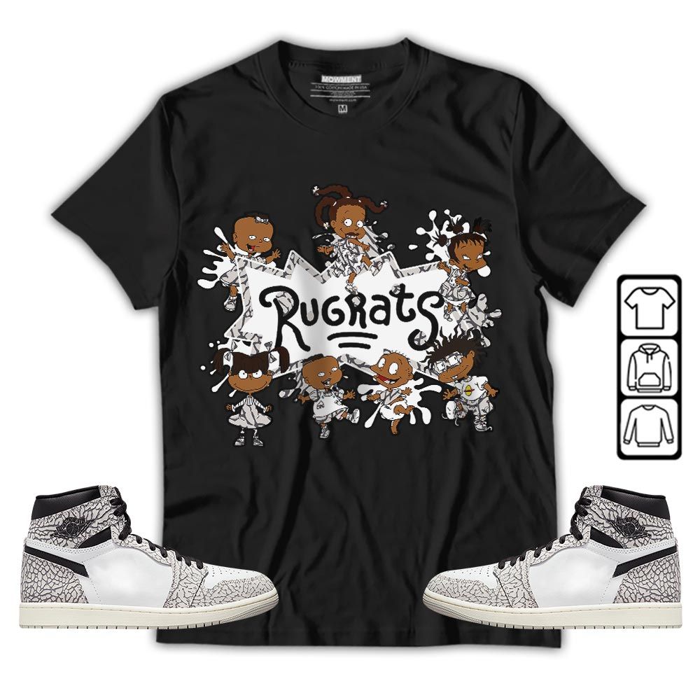 Funny Cartoon 90s Sneaker Shirt Match OG Elephant 1s, Jordan 1 White Cement MKO T-Shirt