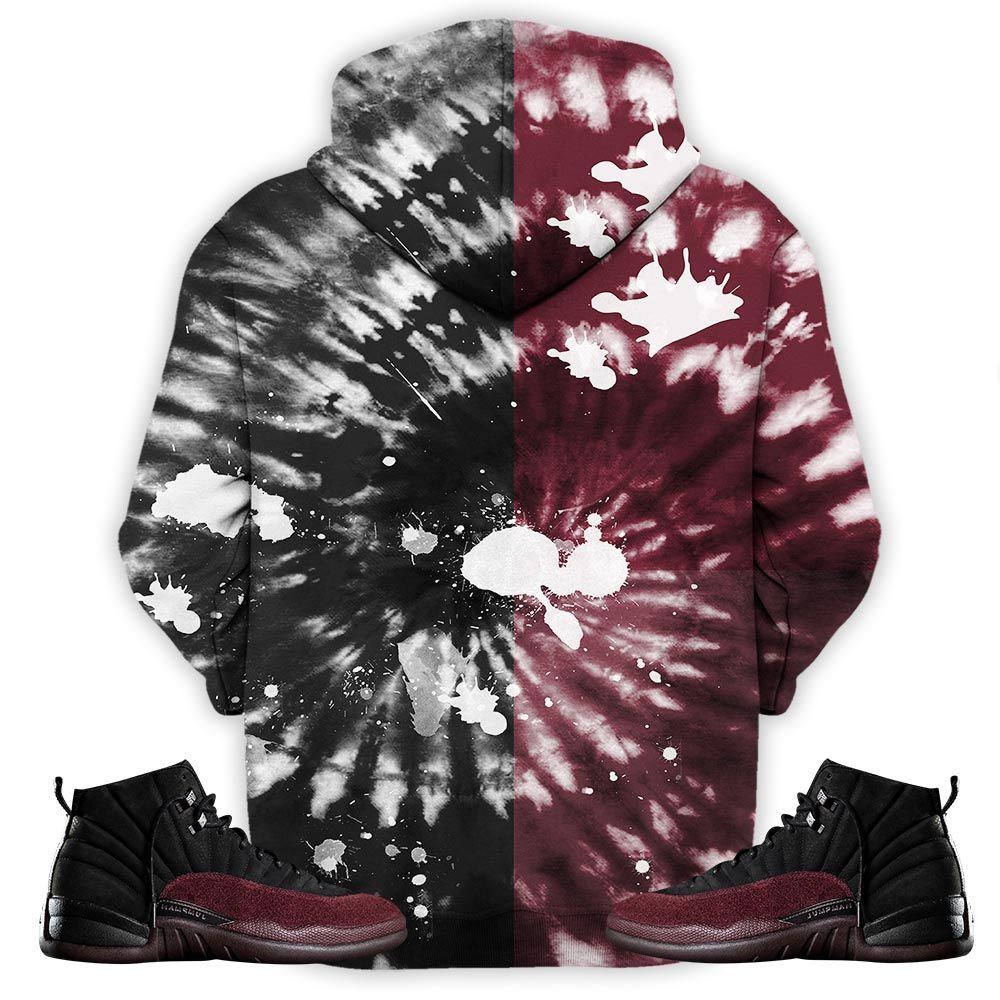 Funny Cartoon 90S Tiedye Sneaker Shirt Match Burgundy Crush 12S, Jordan 12 A Ma Maniere Hoodie Sweatshirt Tee All Over Print MKO Shirt