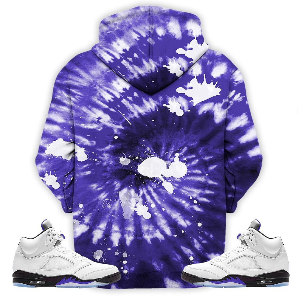 Funny Cartoon 90S Tiedye Sneaker Shirt Match Dark Concord 5S, Jordan 5 Retro Concord Hoodie Sweatshirt Tee All Over Print MKO Shirt