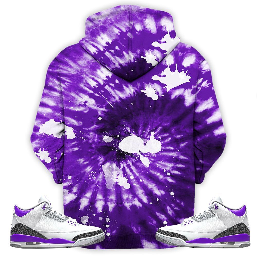 Funny Cartoon 90S Tiedye Sneaker Shirt Match Dark Iris 3S, Jordan 3 Retro Dark Iris Hoodie Sweatshirt Tee All Over Print MKO Shirt