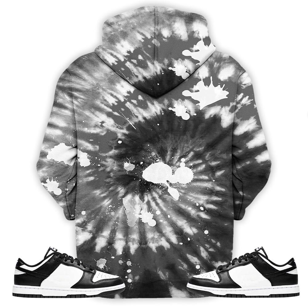 Funny Cartoon 90S Tiedye Sneaker Shirt Match Dunk Panda Black White, Dunk Low Panda 2022 Hoodie Sweatshirt Tee All Over Print MKO Shirt