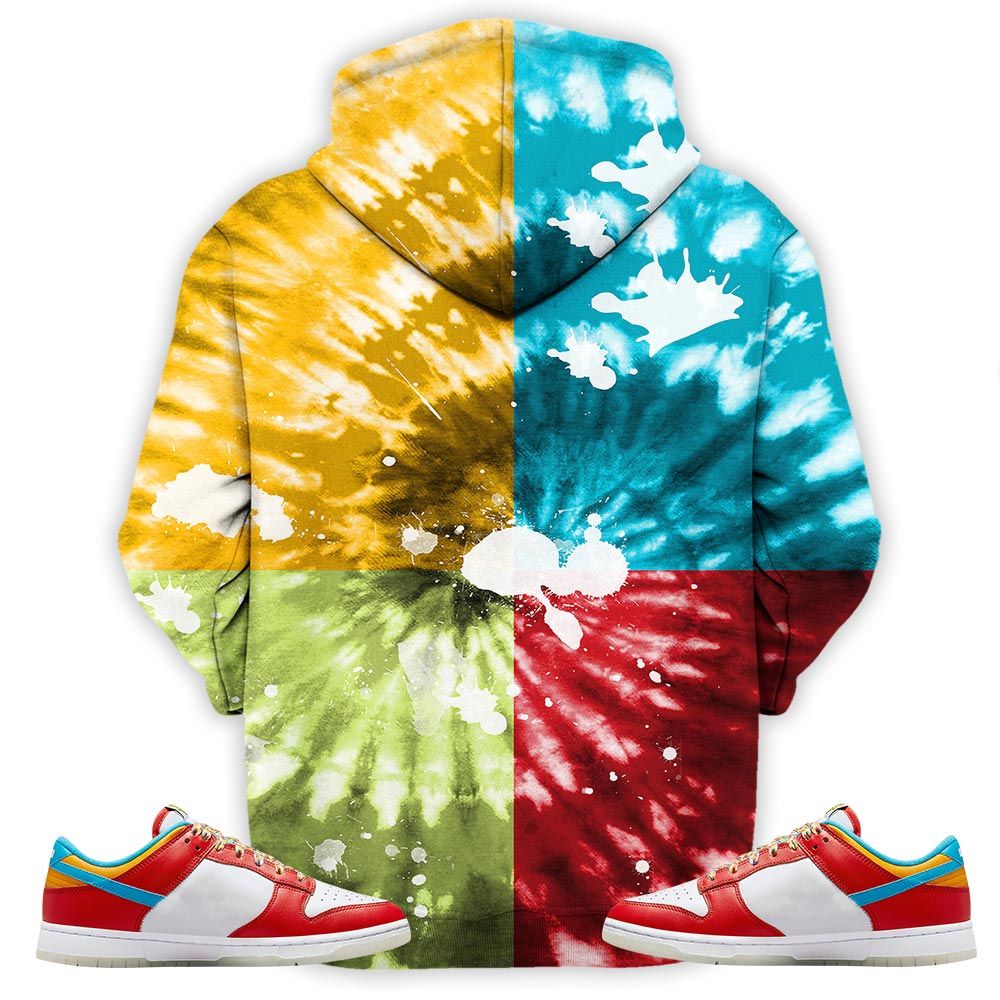 Funny Cartoon 90S Tiedye Sneaker Shirt Match Fruity Pebbles Dunk Low, Dunk Low Fruity Pebbles Hoodie Sweatshirt Tee All Over Print MKO Shirt