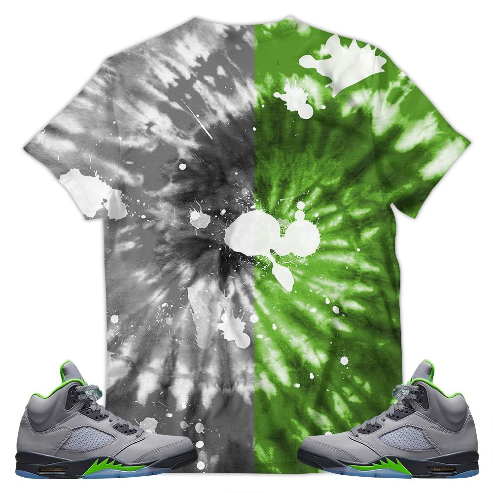 Funny Cartoon 90S Tiedye Sneaker Shirt Match Green Bean 5S, Jordan 5 Retro Green Bean Hoodie Sweatshirt Tee All Over Print MKO Shirt