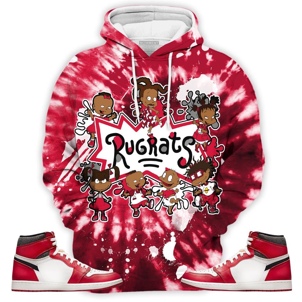 Funny Cartoon 90S Tiedye Sneaker Shirt Match High Og Chicago 1S, Jordan 1 Lost Found Chicago Hoodie Sweatshirt Tee All Over Print MKO Shirt