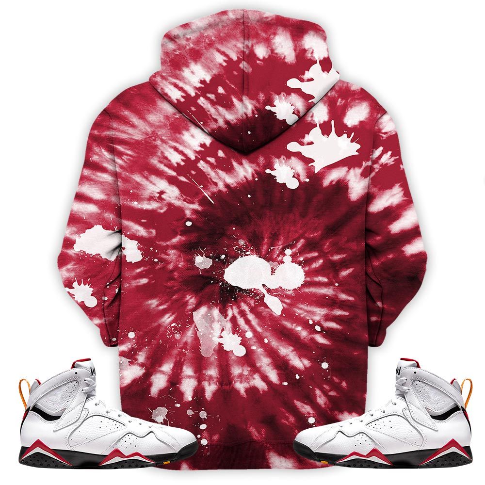 Funny Cartoon 90S Tiedye Sneaker Shirt Match Og Cardinal 7S, Jordan 7 Retro Cardinal Hoodie Sweatshirt Tee All Over Print MKO Shirt