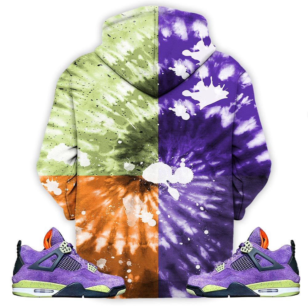 Funny Cartoon 90S Tiedye Sneaker Shirt Match Retro Canyon Purple 4S, Jordan 4 Canyon Purple Hoodie Sweatshirt Tee All Over Print MKO Shirt