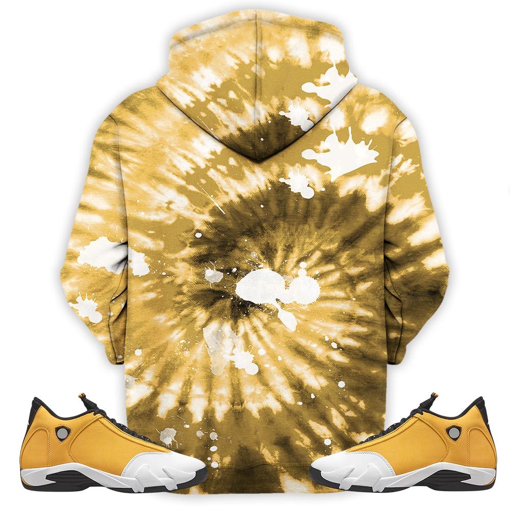 Funny Cartoon 90S Tiedye Sneaker Shirt Match Retro Ginger 14S, Jordan 14 Retro Light Ginger Hoodie Sweatshirt Tee All Over Print MKO Shirt