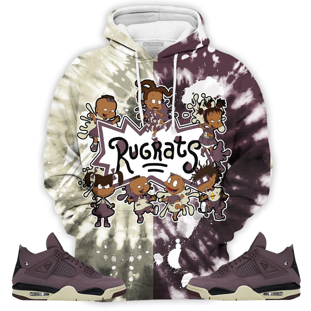 Funny Cartoon 90S Tiedye Sneaker Shirt Match Violet Ore 4S, Jordan 4 A Ma Maniere Violet Ore Hoodie Sweatshirt Tee All Over Print MKO Shirt