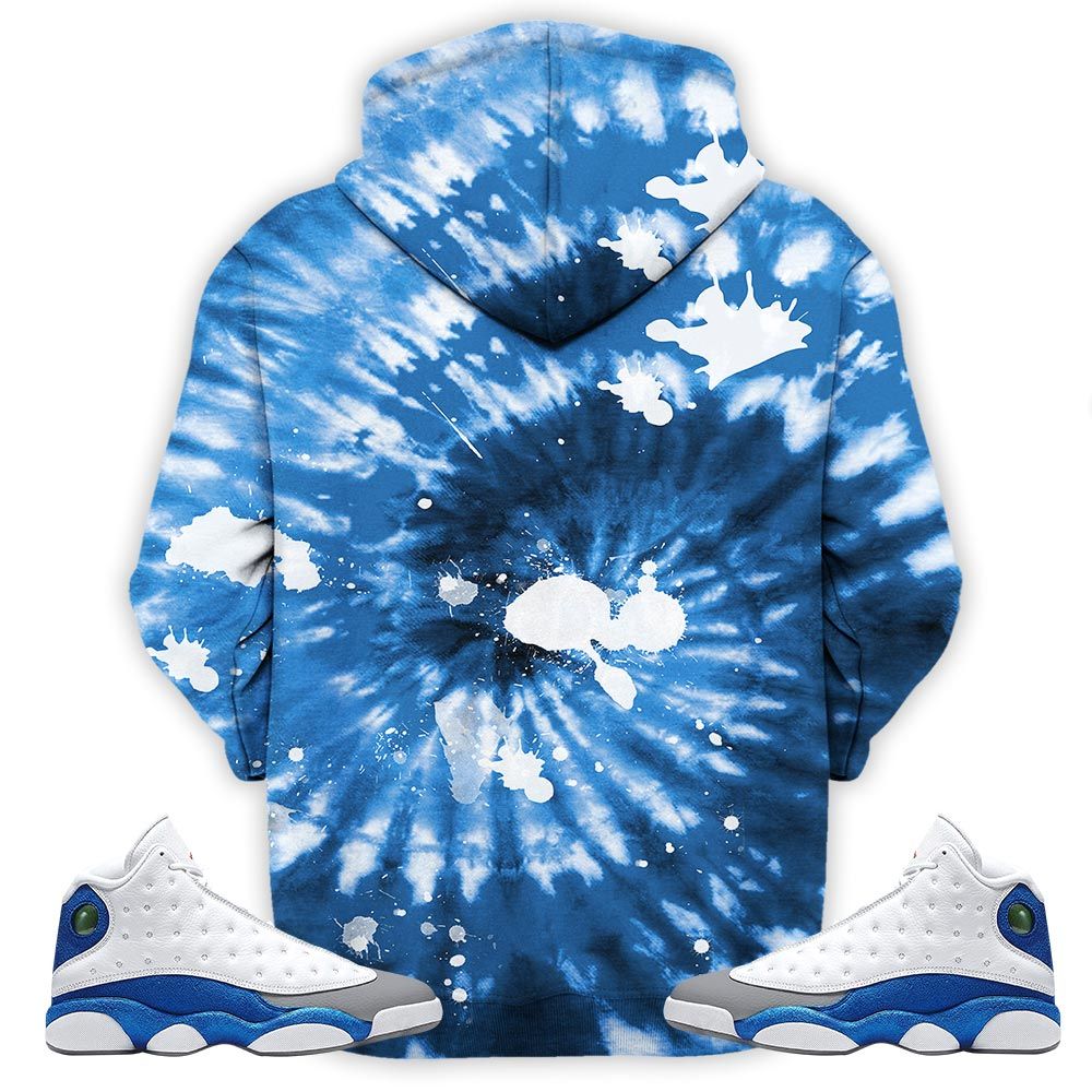 Funny Cartoon 90S Tiedye Sneaker Shirt Match White French Blue 13S, Jordan 13 French Blue Hoodie Sweatshirt Tee All Over Print MKO Shirt