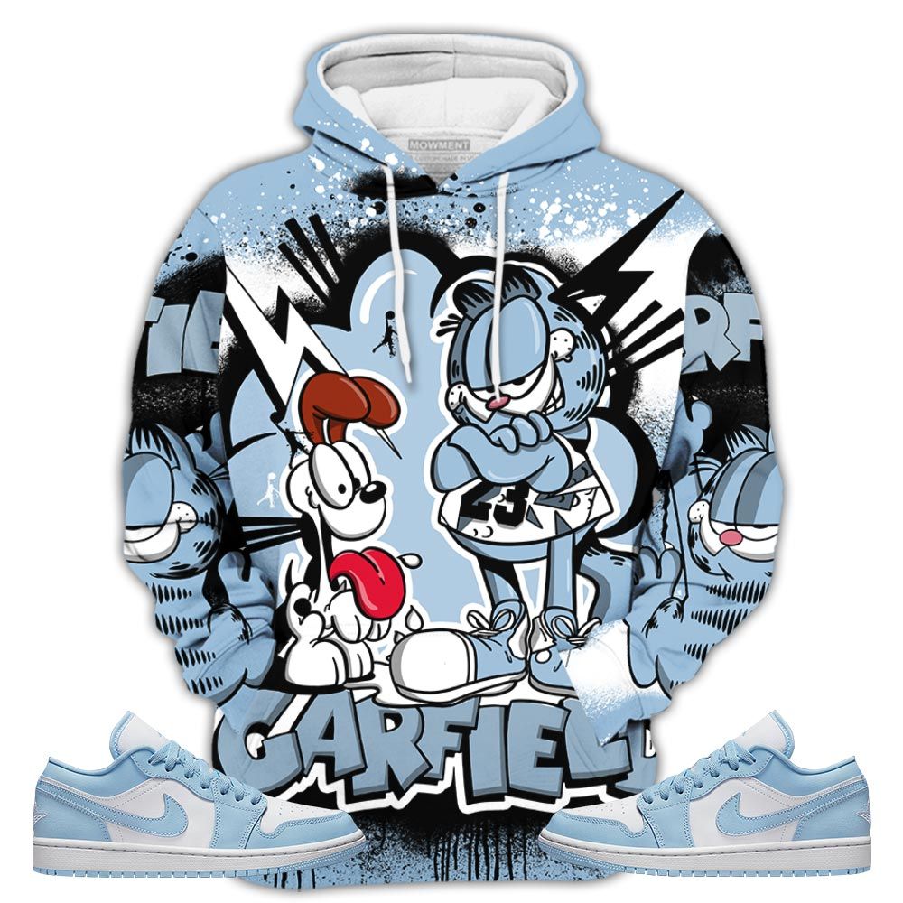 Funny Garfield Odie Sneaker Shirt Match 1 Low Gets Icy, Jordan 1 Low Ice Blue Hoodie Sweatshirt Tee All Over Print MKO Shirt Funny Garfield Odie Sneaker Shirt Match 1 Low Gets Icy, Jordan 1 Low Ice Blue Hoodie Sweatshirt Tee All Over Print MKO Shirt