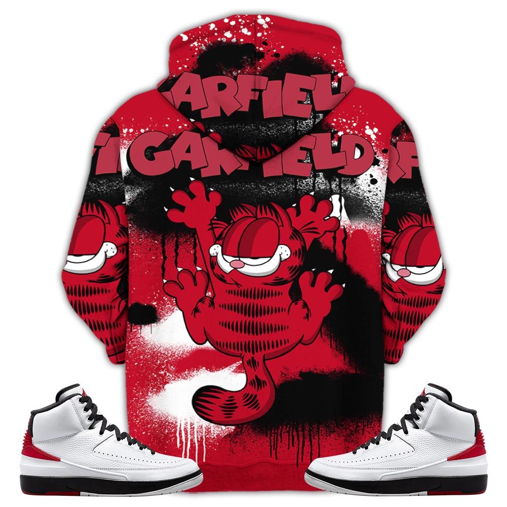 Funny Garfield Odie Sneaker Shirt Match 2 Chicago Varsity Red, Jordan Retro 2 Chicago Hoodie Sweatshirt Tee All Over Print MKO Shirt