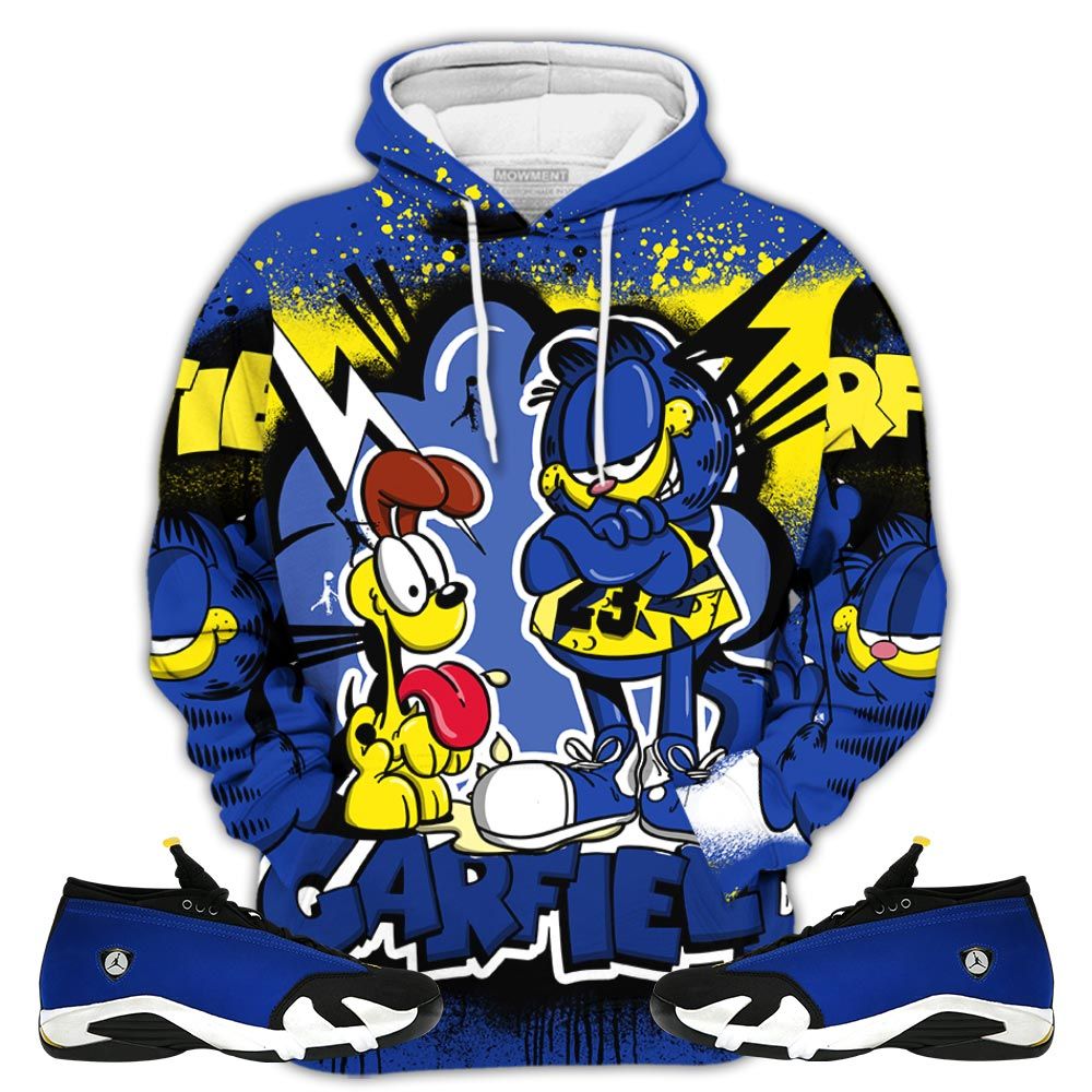 Funny Garfield Odie Sneaker Shirt Match 2023 Blue Laney 14S, Jordan 14 Laney Hoodie Sweatshirt Tee All Over Print MKO Shirt Funny Garfield Odie Sneaker Shirt Match 2023 Blue Laney 14S, Jordan 14 Laney Hoodie Sweatshirt Tee All Over Print MKO Shirt