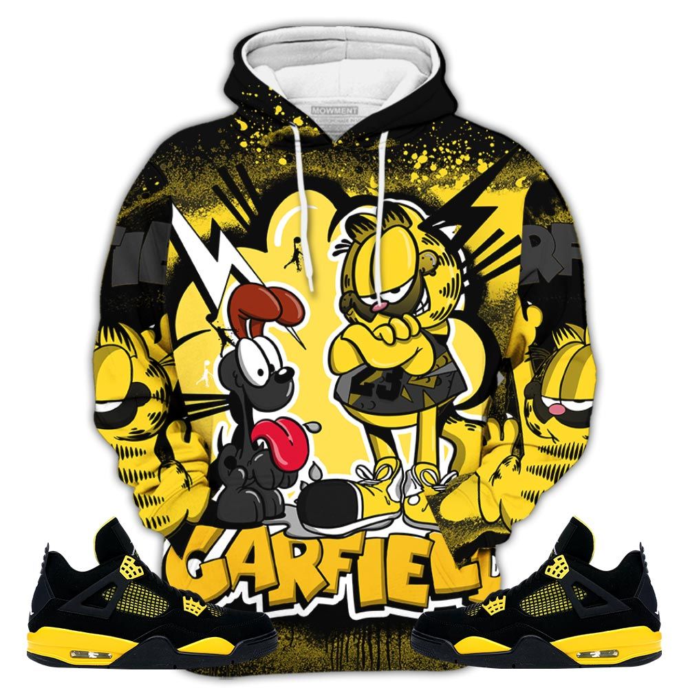 Funny Garfield Odie Sneaker Shirt Match 2023 Thunder 4S, Jordan Retro 4 Thunder Hoodie Sweatshirt Tee All Over Print MKO Shirt Funny Garfield Odie Sneaker Shirt Match 2023 Thunder 4S, Jordan Retro 4 Thunder Hoodie Sweatshirt Tee All Over Print MKO Shirt