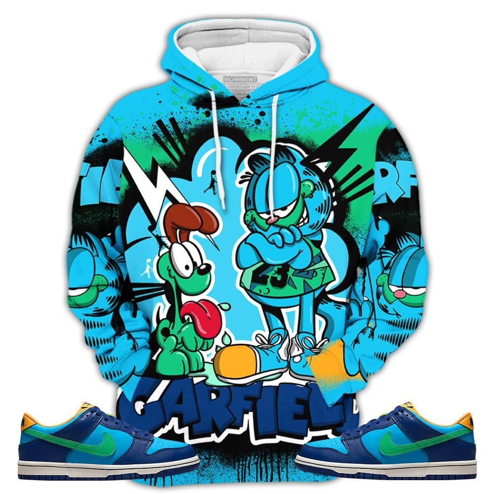 Funny Garfield Odie Sneaker Shirt Match Dunk Low Gs Kyrie, Dunk Low Gs Electric Algae Hoodie Sweatshirt Tee All Over Print MKO Shirt