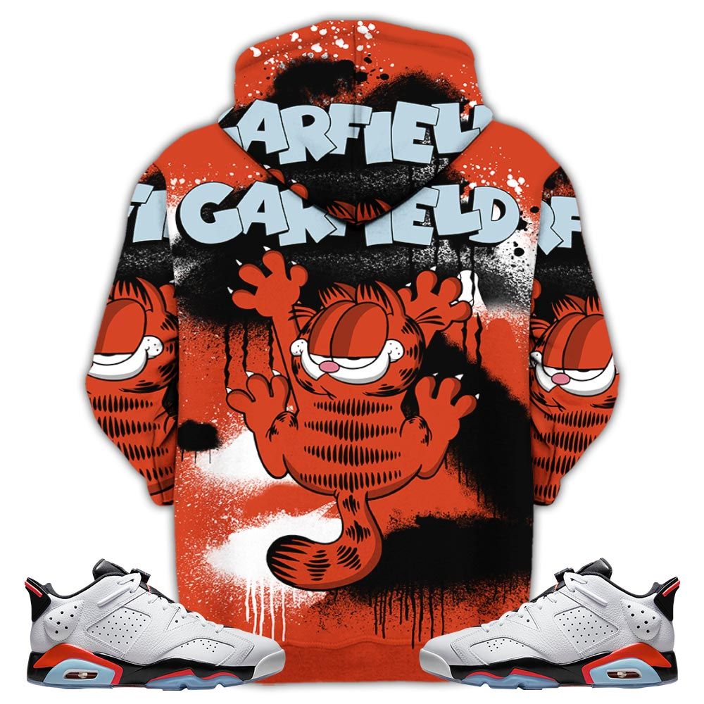 Funny Garfield Odie Sneaker Shirt Match Golf White Infrared 6S, Jordan 6 Low Infrared Hoodie Sweatshirt Tee All Over Print MKO Shirt
