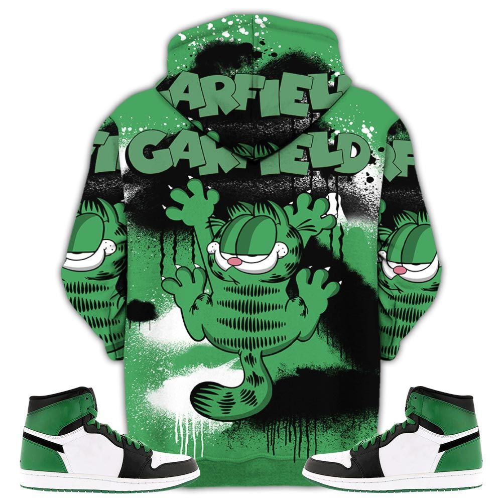 Funny Garfield Odie Sneaker Shirt Match Lucky Green 1S, Jordan 1 Lucky Green Hoodie Sweatshirt Tee All Over Print MKO Shirt
