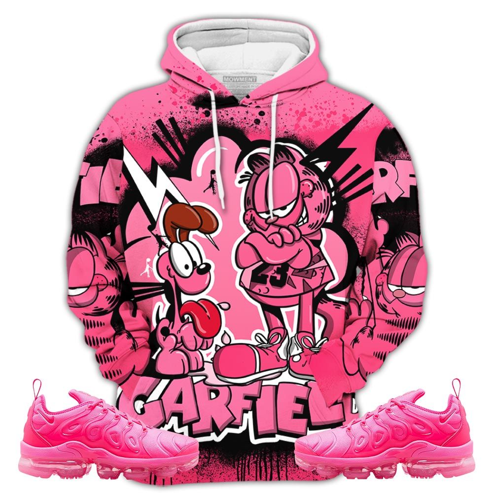 Funny Garfield Odie Sneaker Shirt Match Plus Triple Pink, Air Vapormax Plus Triple Pink Hoodie Sweatshirt Tee All Over Print MKO Shirt
